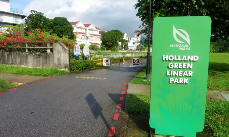 When entering to Holland Green Linear Park.