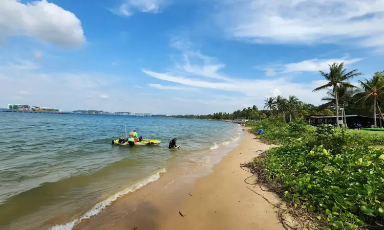 An image of the Pasir Ris Beach coast